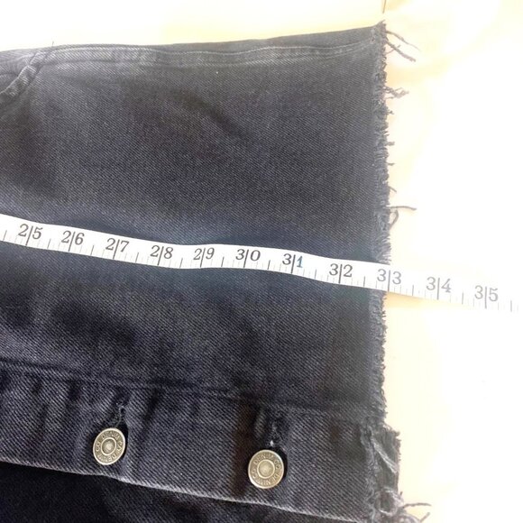 Denim Co Black Exposed Button Up Raw Hem Mini Skirt Overalls women’s Size 6 - Picture 8 of 9